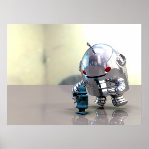 Póster Jo Bot VS Little Blue Bot Print