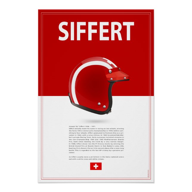 Póster Jo Siffert Helmet (Anverso)