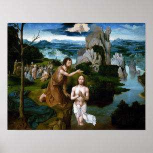 Póster Joachim Patinir El bautismo de Cristo