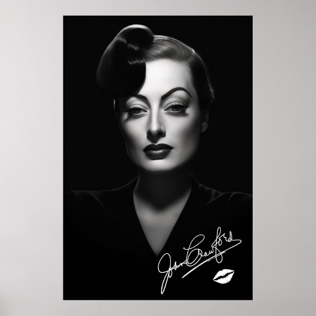 Póster Joan Crawford, negro y blanco, no poster (Frente)