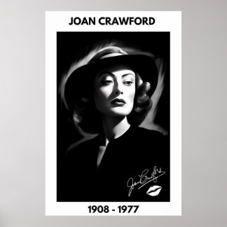 Póster Joan Crawford, negro y blanco, no poster