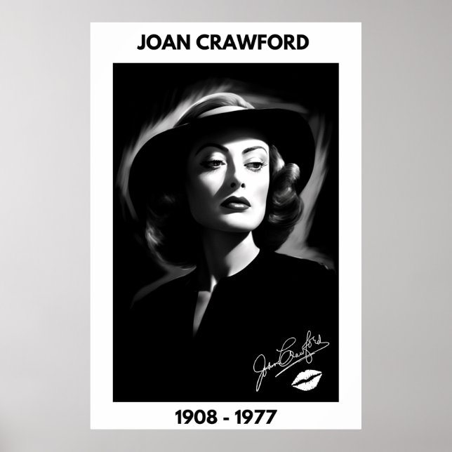 Póster Joan Crawford, negro y blanco, no poster (Frente)
