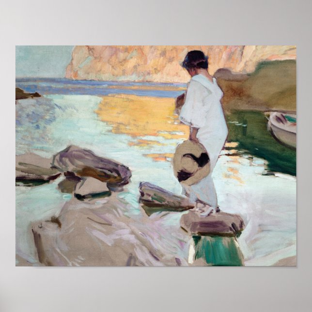 Póster Joaquin Sorolla - Elena en Cala de San Vicente (Frente)