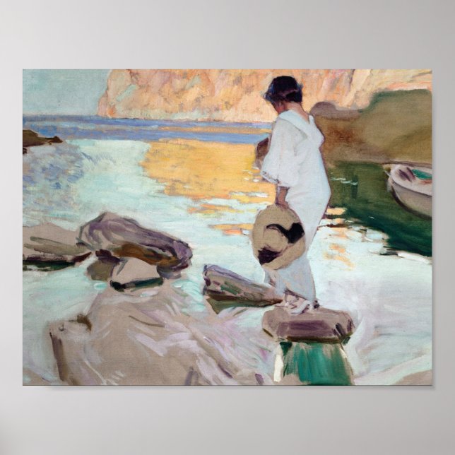 Póster Joaquin Sorolla - Elena en Cala de San Vicente (Frente)
