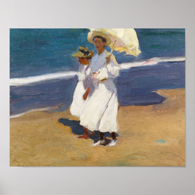 Póster Joaquin Sorolla - En la playa (Frente)