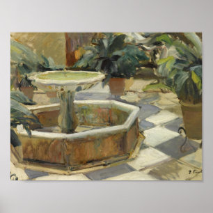 Póster Joaquin Sorolla - Fuente en un patio