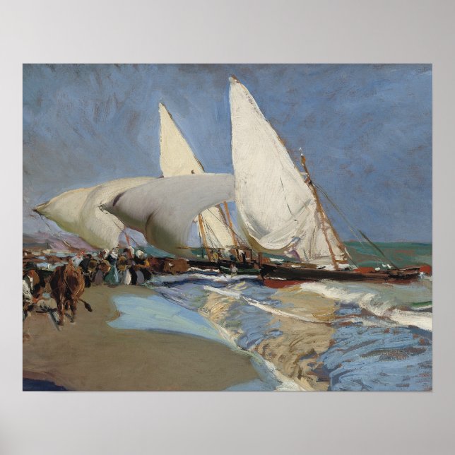 Póster Joaquin Sorolla - La playa de Valencia (Frente)