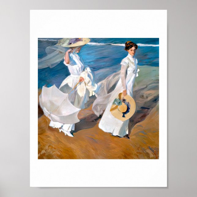 Póster Joaquín Sorolla paseos a orillas del mar (Frente)
