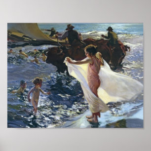 Póster Joaquín Sorolla- que baña tiempo