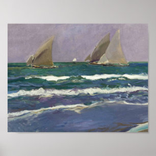 Póster Joaquin Sorolla - Ship Sails in the Sea