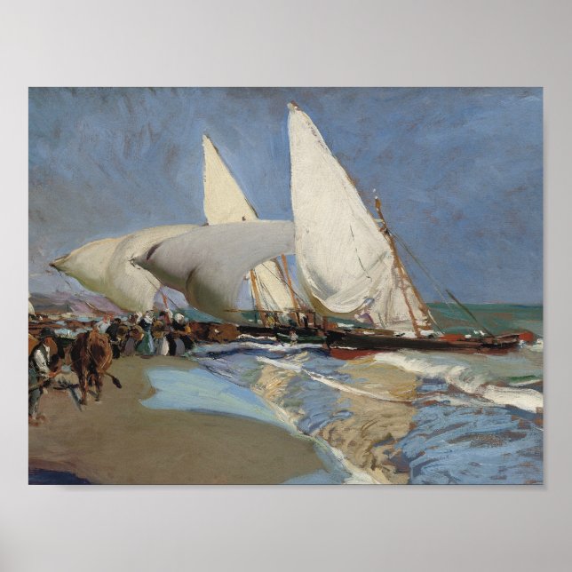 Póster Joaquin Sorolla - The Beach at Valencia (Frente)