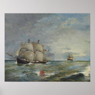 Póster Joaquín Sorolla - Veleros en el mar