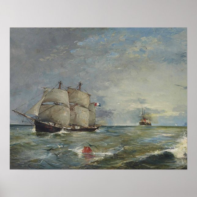 Póster Joaquin Sorolla - Veleros en el mar (Frente)