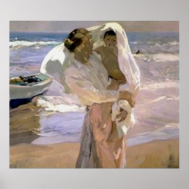 Póster Joaquín Sorolla y Bastida después del baño (Frente)
