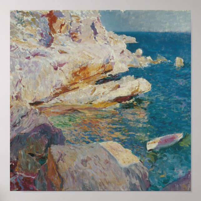 Póster Joaquín Sorolla Y Bastida - Rocas En Javea. (Frente)