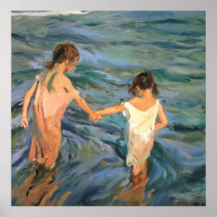 Póster Joaquín Sorolla y los niños bastida en el mar