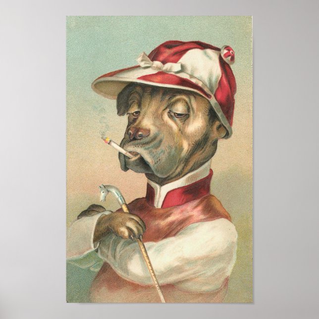 Póster Jockey de perro vintage (Frente)