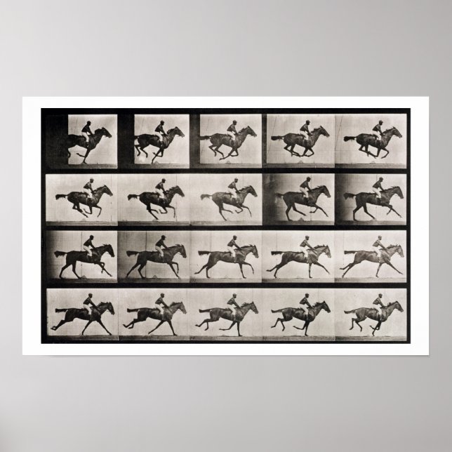 Póster Jockey sobre un caballo galopante, plato 627 de 'A (Frente)