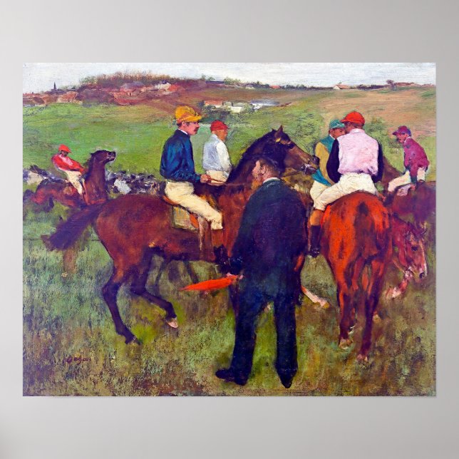 Póster Jockey y caballo (antes de la carrera), Edgar Dega (Frente)