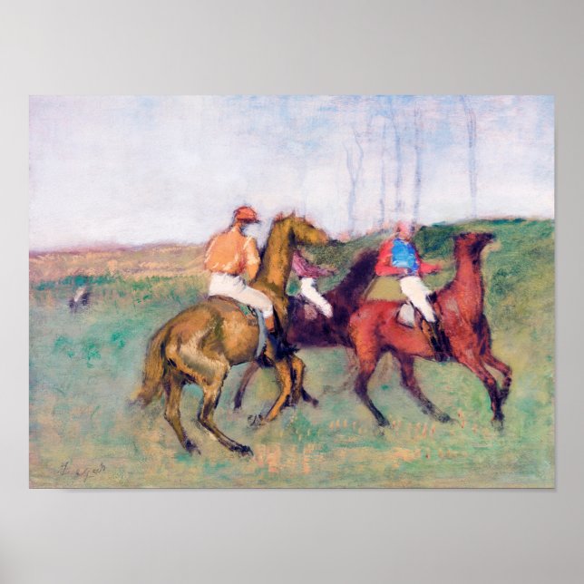 Póster Jockey y caballo de carreras, Edgar Degas (Frente)