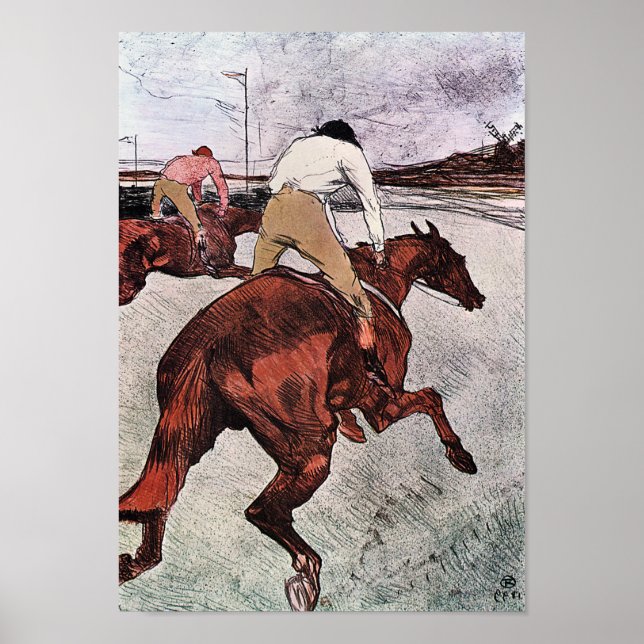Póster Jockey y caballo de carreras, Lautrec (Frente)