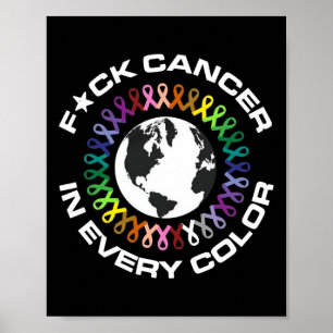 Póster Jódete Cáncer En Todos Los Colores Día Mundial Con