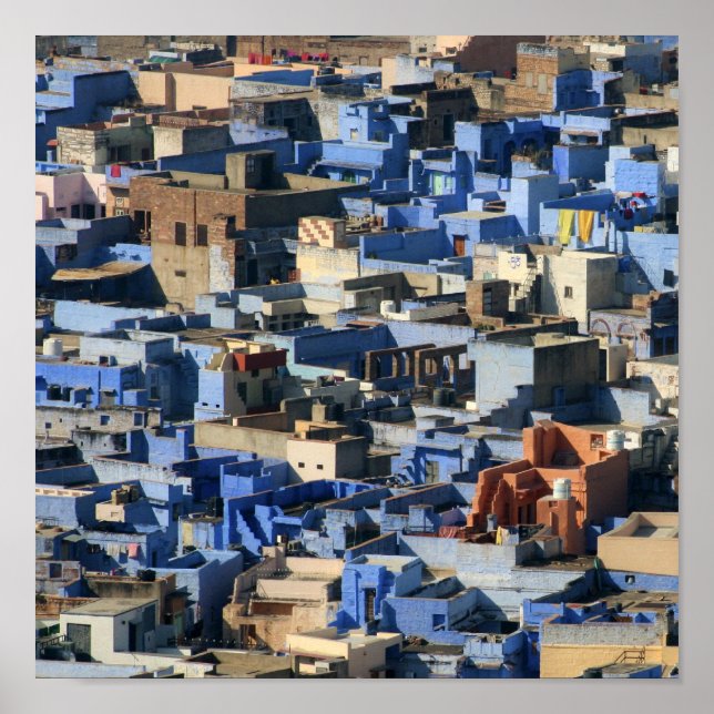 Póster Jodhpur - Poster de la Ciudad Azul (Frente)