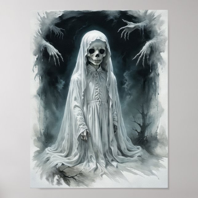 Póster Jodido fantasma de esqueleto infantil (Frente)