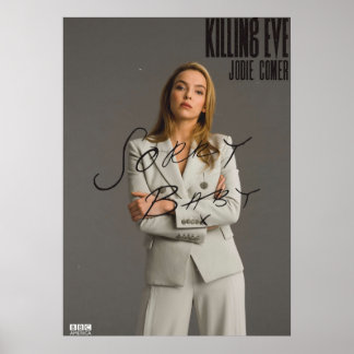 Póster Jodie Comer matando a personaje de Eva
