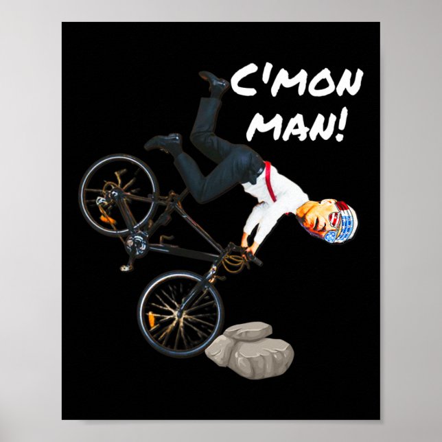 Póster Joe Biden Biden Bicycle Crash Funny Trump Lo Hizo (Frente)