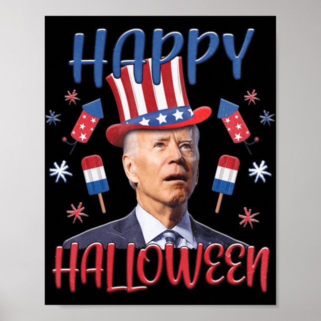 Póster Joe Biden Confundió El 4 De Noviembre De Halloween (Frente)