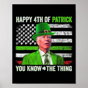 Póster Joe Biden divertido Feliz 4 de julio confundido St