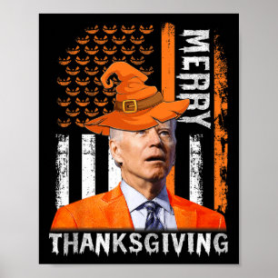 Póster Joe Biden Feliz Halloween Feliz Día de Acción de G