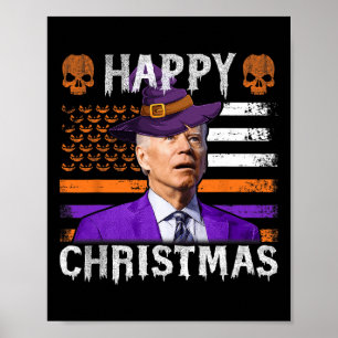 Póster Joe Biden Feliz Halloween Navidades Felices Bander