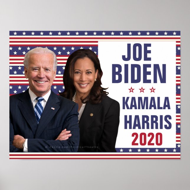 Póster Joe Biden Kamala Harris 2020 Foto del presidente d (Frente)