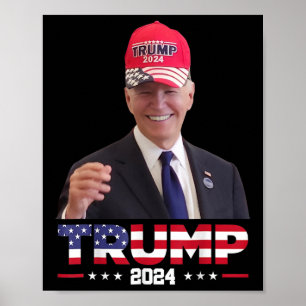 Póster Joe Biden Llevando Un Sombrero De Trump 1 