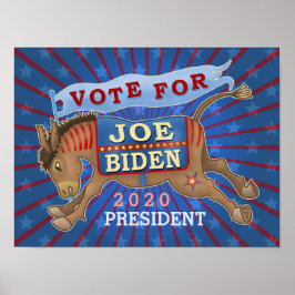 Póster Joe Biden para el presidente demócrata Donkey 2020
