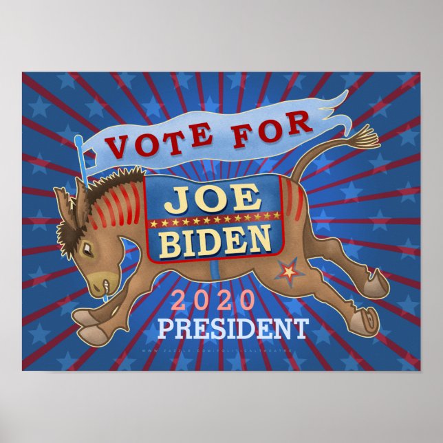 Póster Joe Biden para el presidente demócrata Donkey 2020 (Frente)