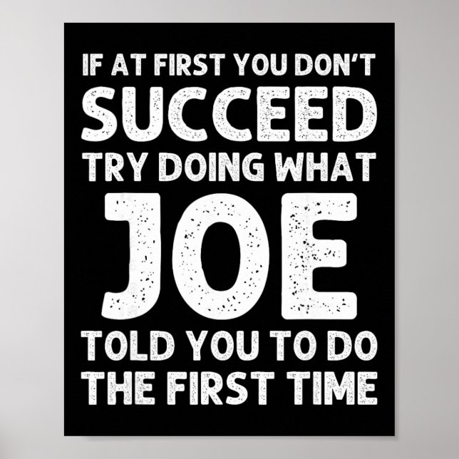 Póster Joe Gift Name Personalized Birthday Funny Christma (Frente)