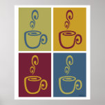 Póster Joe Time Coffee Pop Art Siled Print<br><div class="desc">Para los amantes del café y la cafetería,  esta sería una gran pared para cualquier habitación de tu casa. Con arte original de David Magliocco/DMCreative.</div>