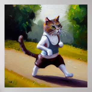 Póster Jogging de gatos