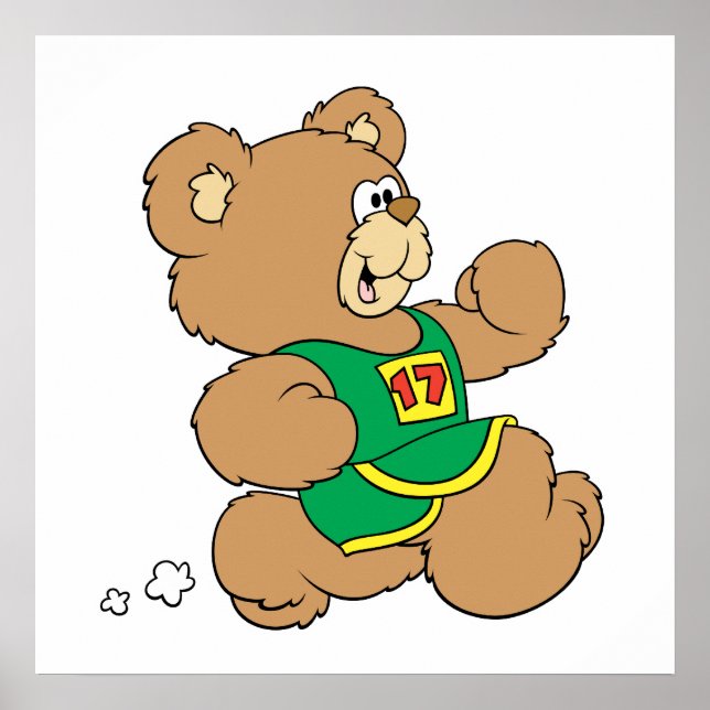 Póster Jogging Running Bear (Frente)