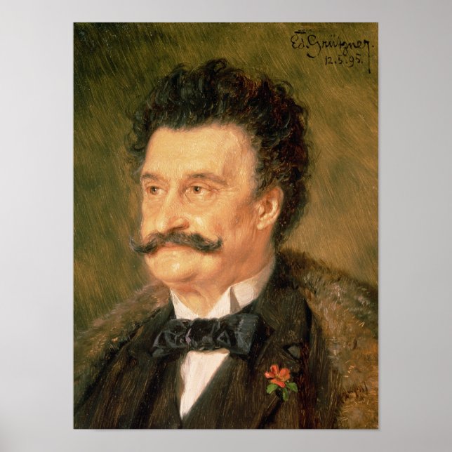 Póster Johann Strauss, el joven, 1895 (Frente)