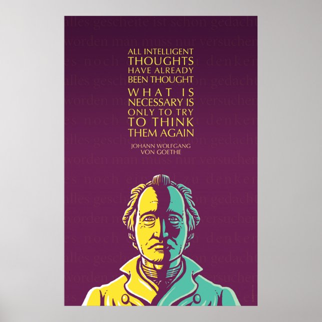 Póster Johann W von Goethe Inspiradora cita: Pensamientos (Frente)