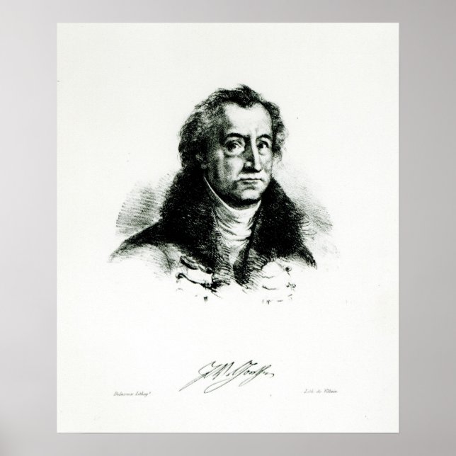 Póster Johann Wolfgang Goethe grabado por Delacroix (Frente)