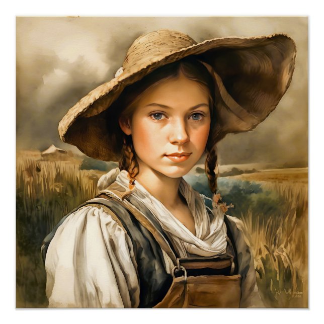 Póster "Johanna", "Chica de la granja" (Anverso)
