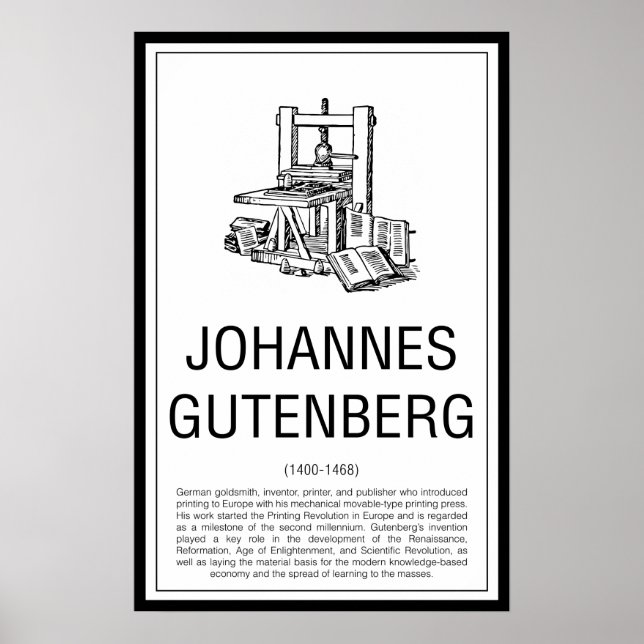 Póster Johannes Gutenberg (Frente)