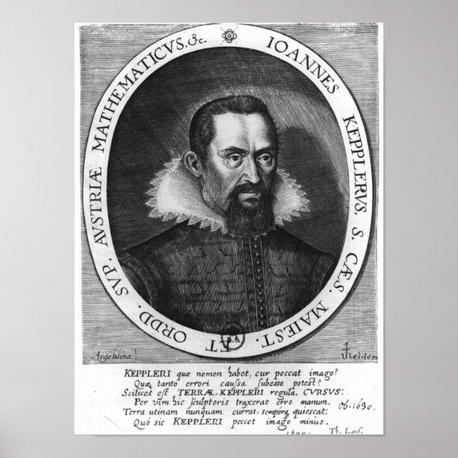 Póster Johannes Kepler  1590 (Frente)