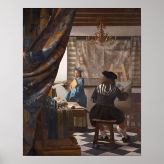 Póster Johannes Vermeer, Allegory of the Art of PaintingJ