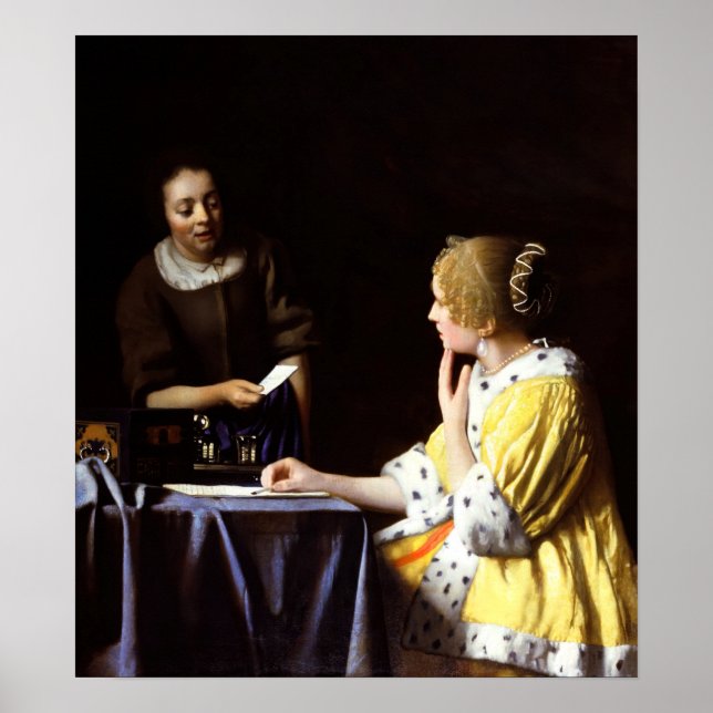 Póster Johannes Vermeer, amante y empleada doméstica (Frente)